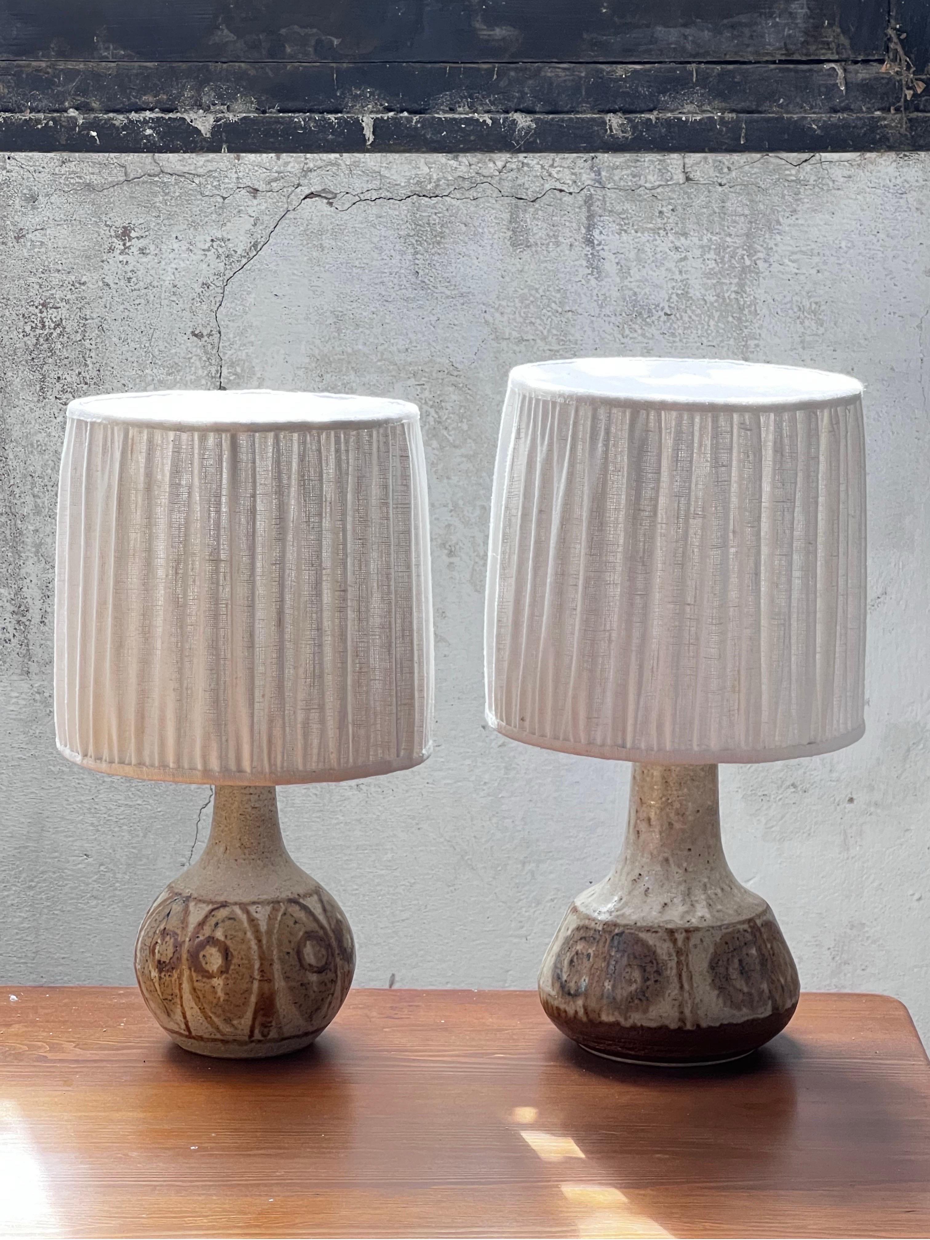 Fatto a mano Søholm ceramic lamps H42 cm,  made in Denmark 1960's new handmade shade