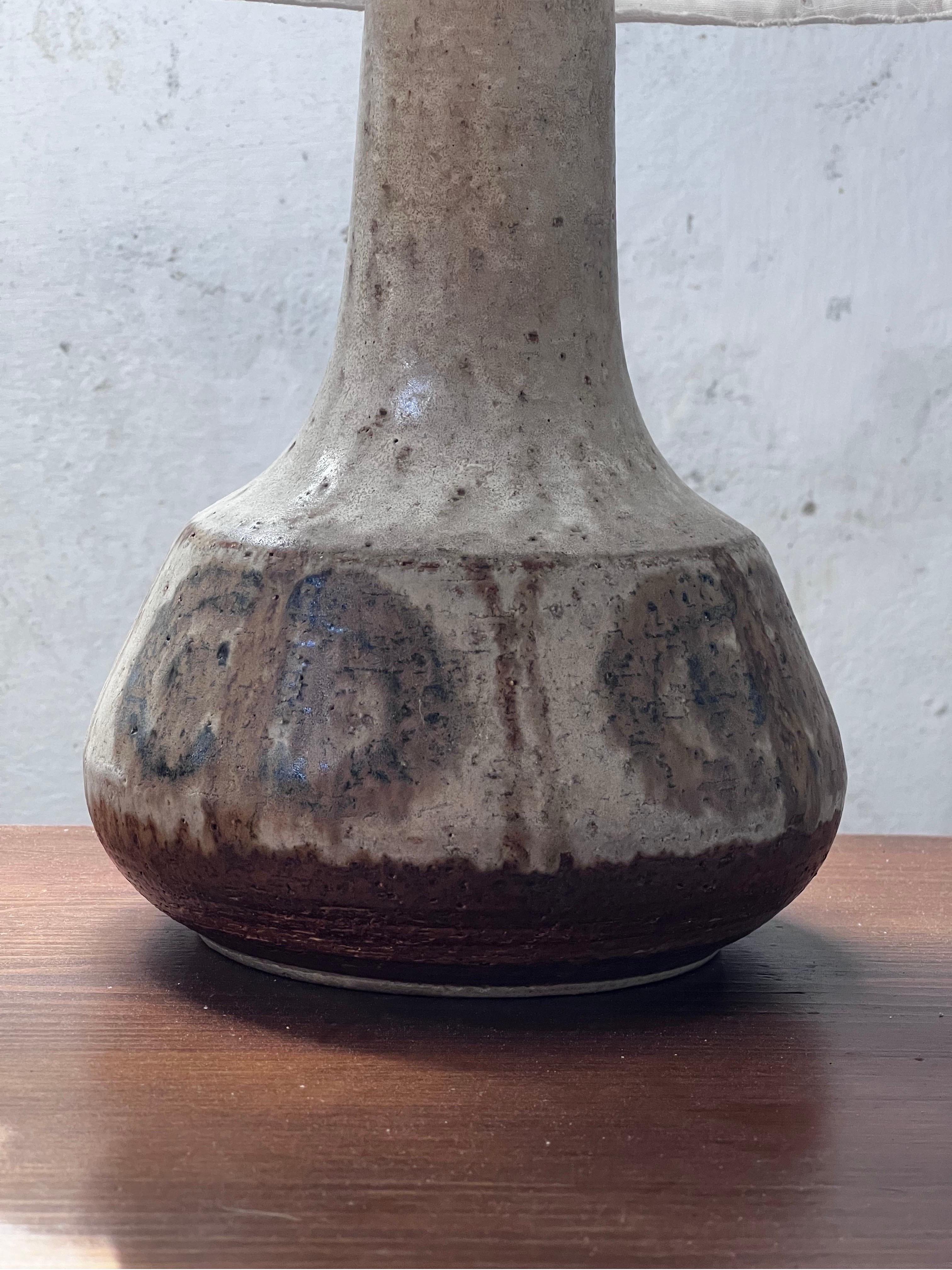 Argilla Søholm ceramic lamps H42 cm,  made in Denmark 1960's new handmade shade