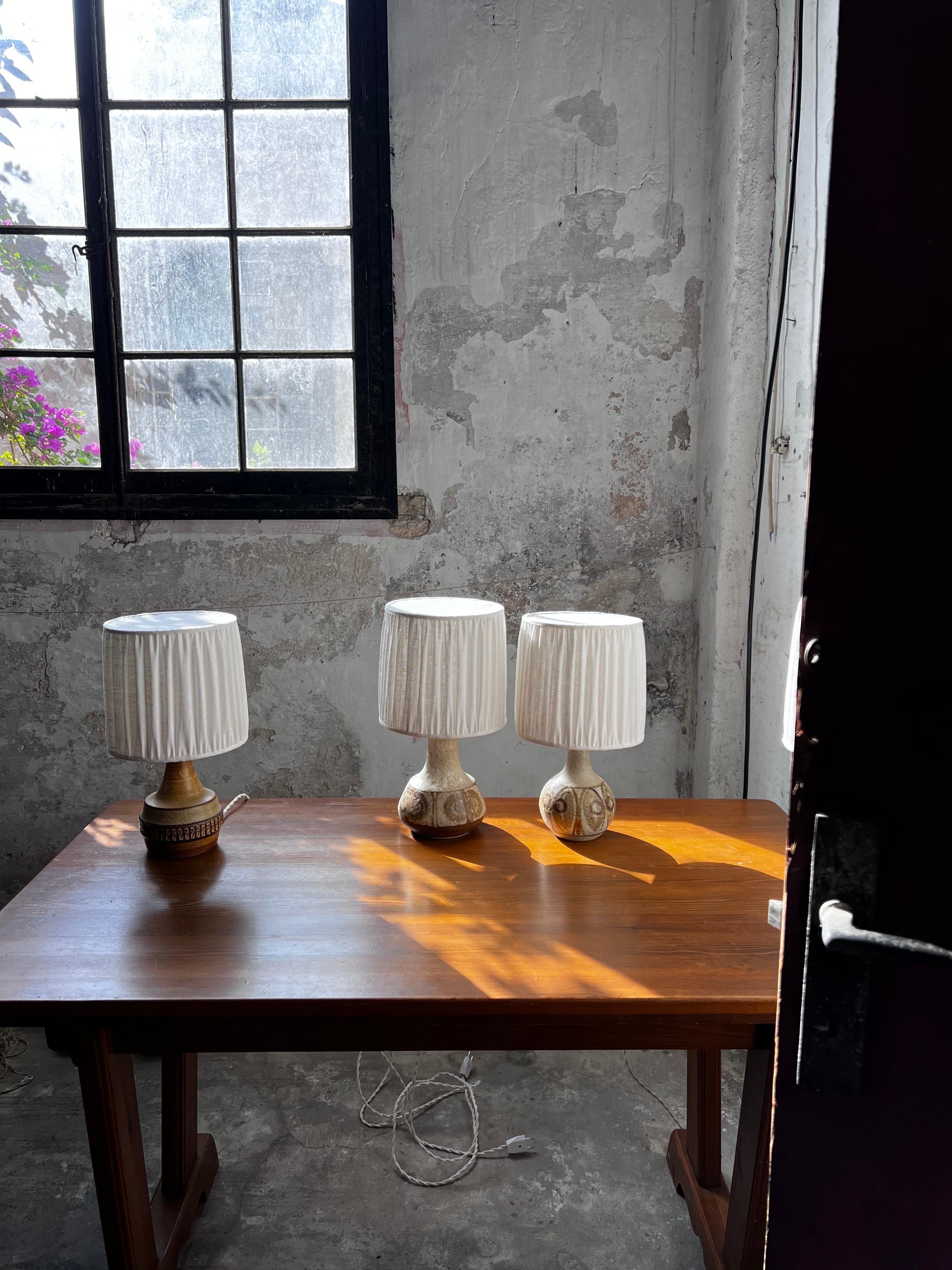 Argilla Lampade in ceramica Søholm H42 cm,  prodotto in Danimarca negli anni '60 nuovo paralume fatto a mano in vendita