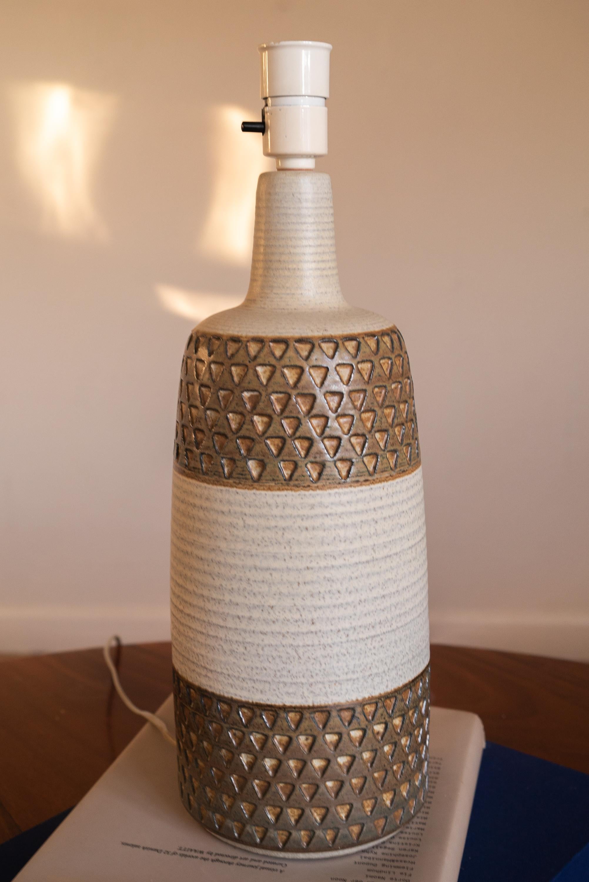 Danish Søholm Ceramic, Large Table Lamp, Glazed Stoneware, Bornholm, Denmark, 1960s For Sale