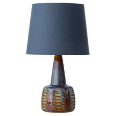 Søholm Danish Modern Stoneware Table Lamp, Brown and Blue Glaze, New Shade