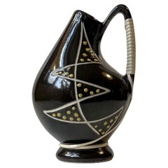 Søholm Danish Modernist Ceramic Vase in Black Glaze, 1950s