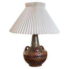 Søholm Keramik, Large Table Lamp, Glazed Stoneware, Bornholm, Denmark, 1960s