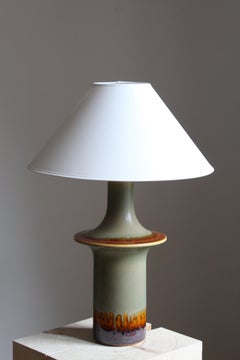 Søholm Keramik, Sizable Table Lamp, Glazed Stoneware, Bornholm, Denmark, 1960s