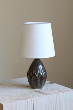 Søholm Keramik, Small Table Lamp, Glazed Stoneware, Bornholm, Denmark, 1960s