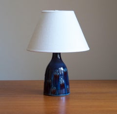 Søholm Keramik, Small Table Lamp, Glazed Stoneware, Bornholm, Denmark, 1960s
