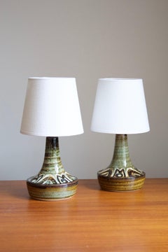Søholm Keramik, Small Table Lamps, Glazed Stoneware, Bornholm, Denmark, 1960s