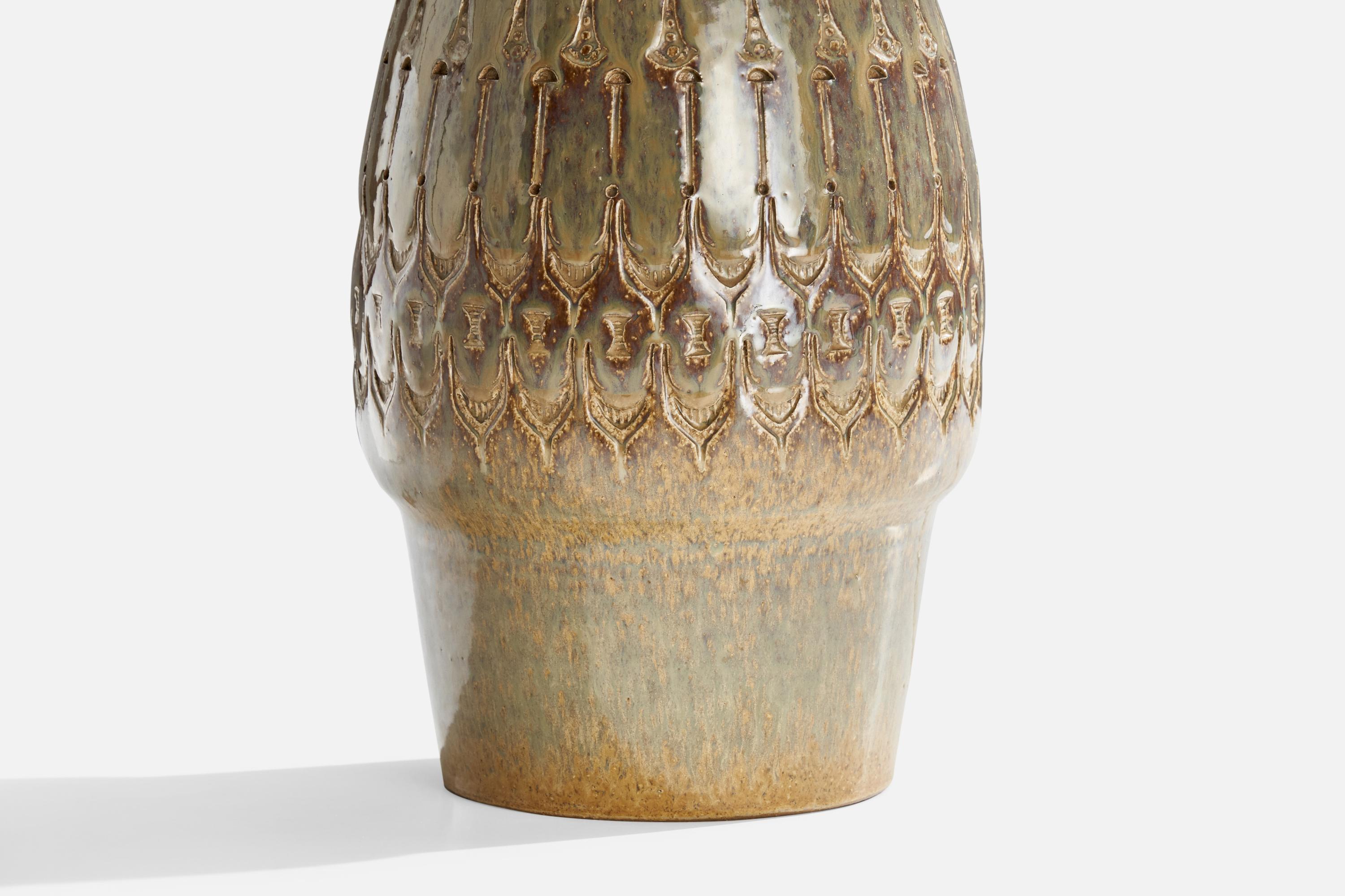 Mid-20th Century Søholm Keramik, Table Lamp, Stoneware, Denmark, 1960s For Sale