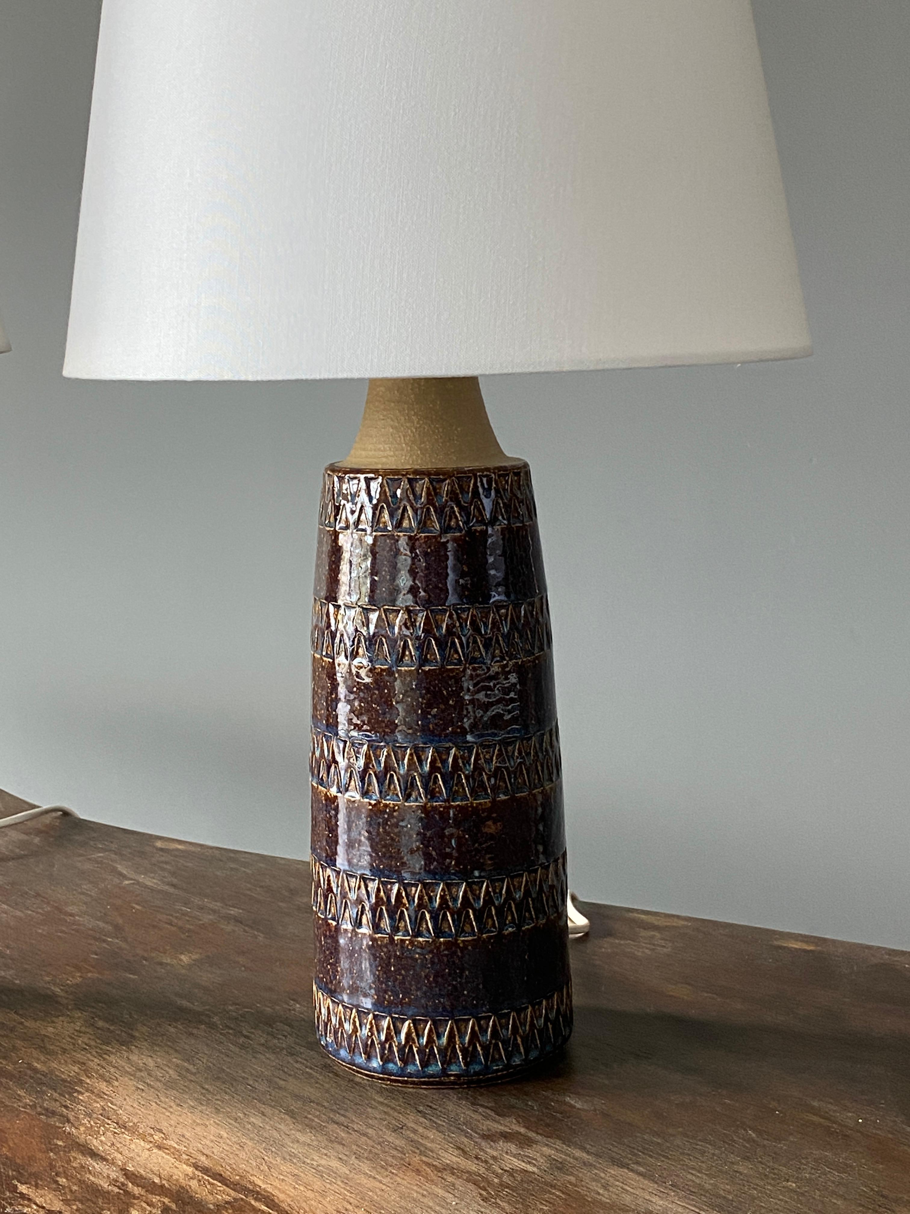 Mid-Century Modern Søholm Keramik, Table Lamps, Glazed Stoneware, Bornholm, Denmark, 1960s