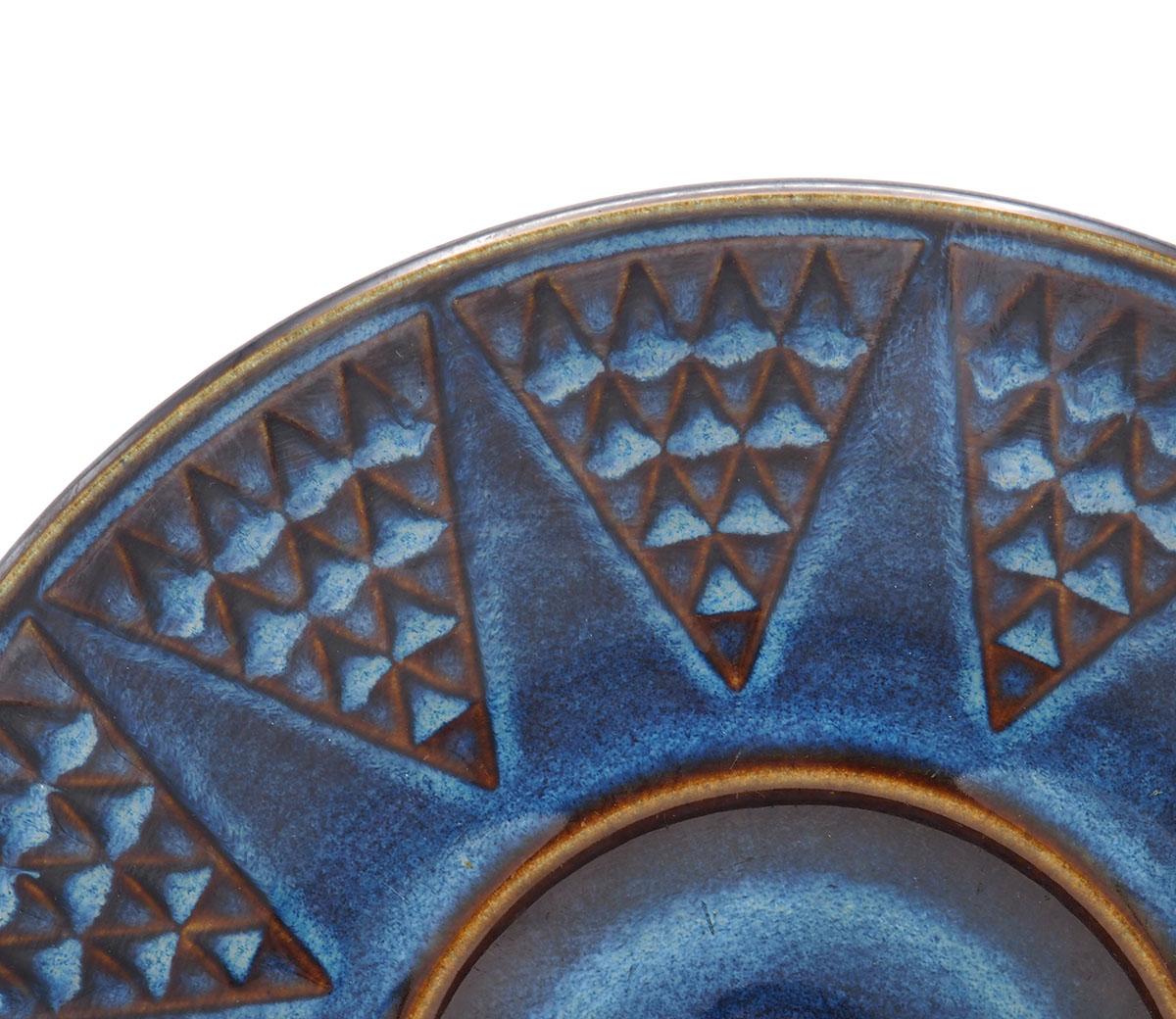 Glazed Søholm large blue glazed ceramic bowl, 1960s For Sale