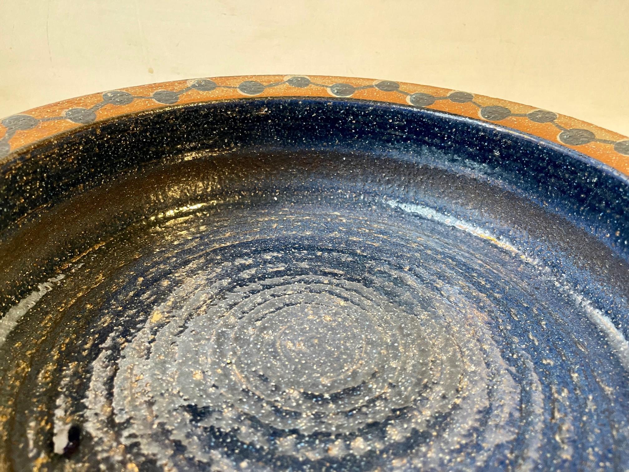 Scandinavian Modern Søholm Large Molecule Bowl in Glazed Stoneware, 1970s For Sale