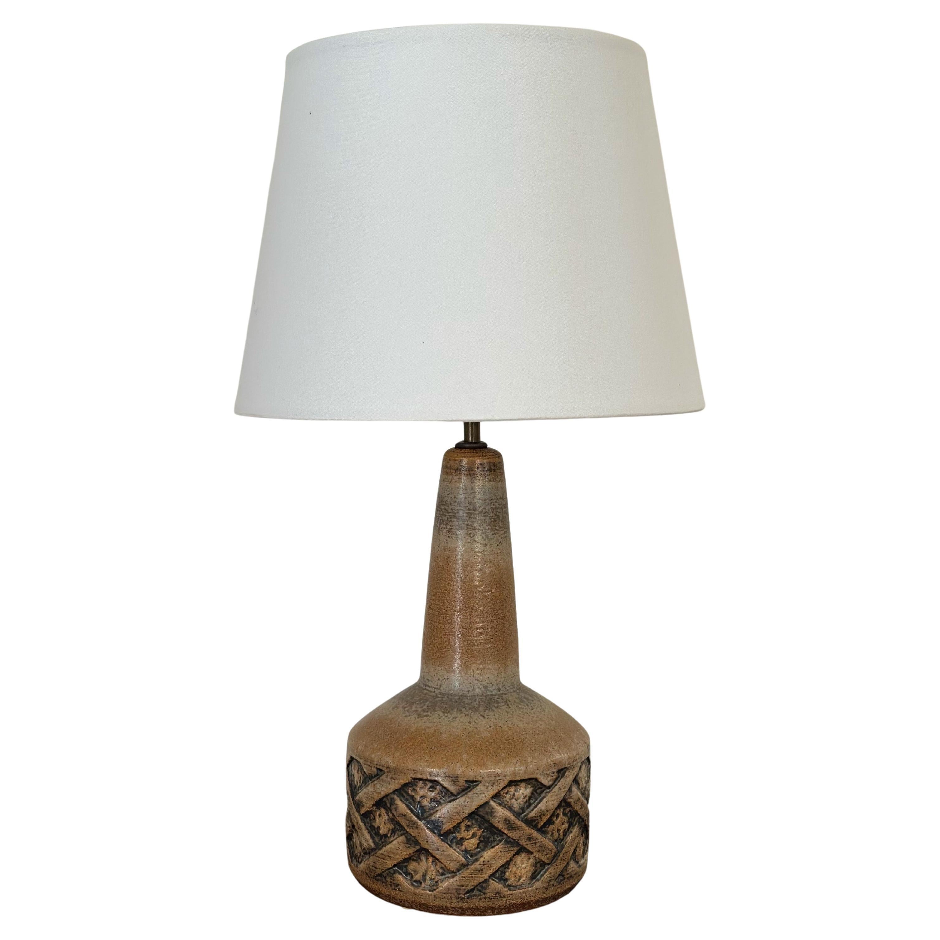 Grande lampe de table en grès de Søholm, marron. 1960s. en vente