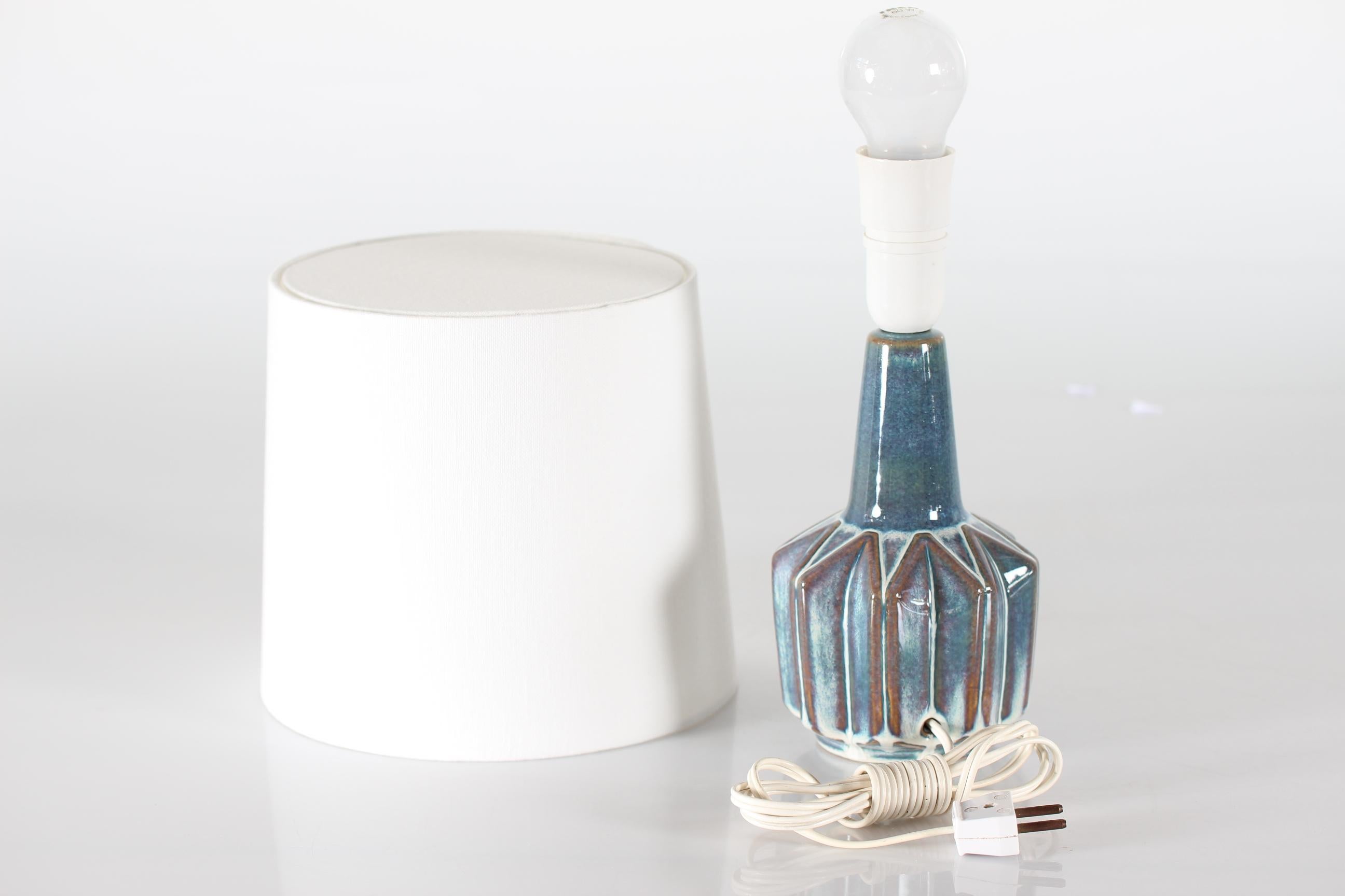 Ceramica Lampada da tavolo scultorea in ceramica danese Søholm Aqua Blue Green Einar Johansen 1960s in vendita