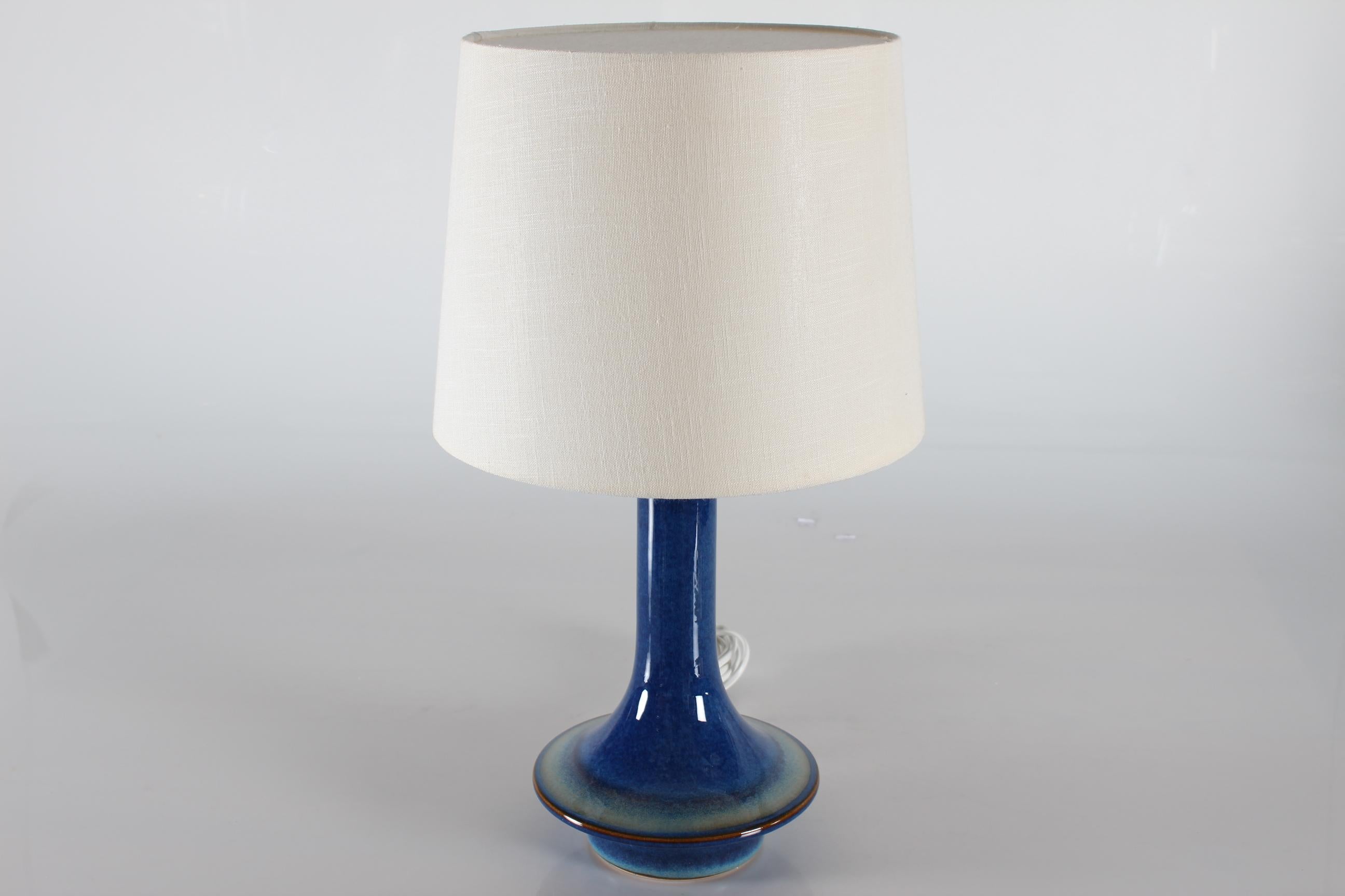 Mid-Century Modern Danish Søholm Sculptural Ufo Shaped Table Lamp Blue Notes 1960s For Sale