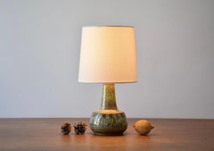 Søholm Small Ceramic Table Lamp with Brown and Green Glaze, Danish Modern 1960s