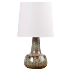Søholm Small Ceramic Table Lamp with Brown and Green Glaze, Danish Modern 1960s