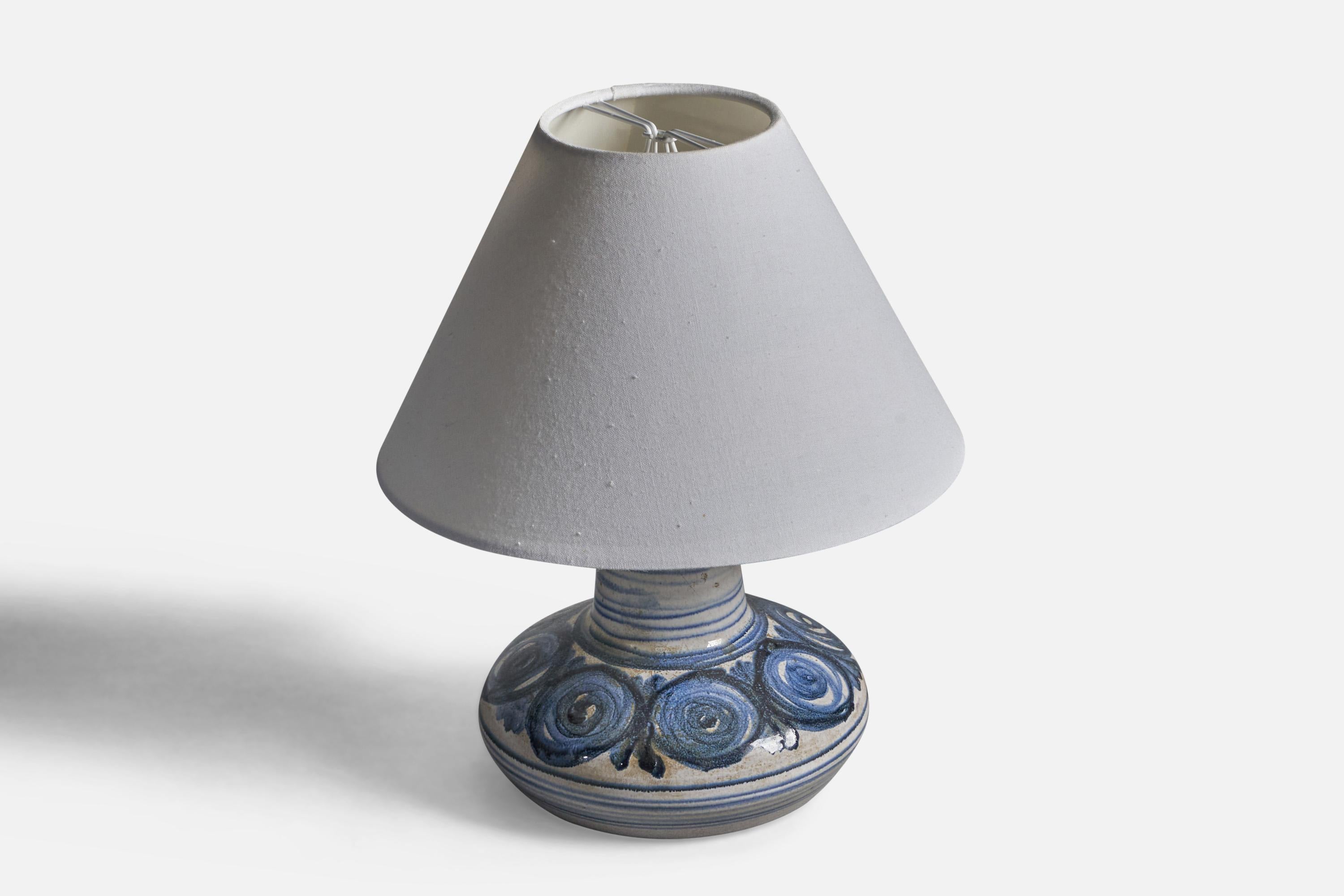 Mid-Century Modern Søholm, Small Table Lamp, Stoneware, Denmark, 1960s For Sale