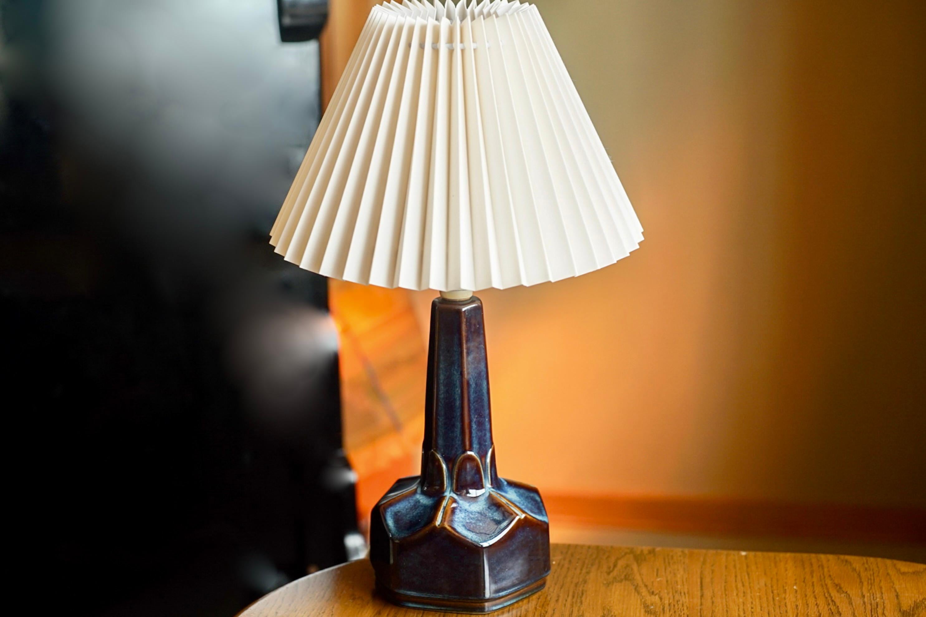 Glazed Søholm Stentøj, Ceramic Table Lamp, Denmark, 1960s For Sale