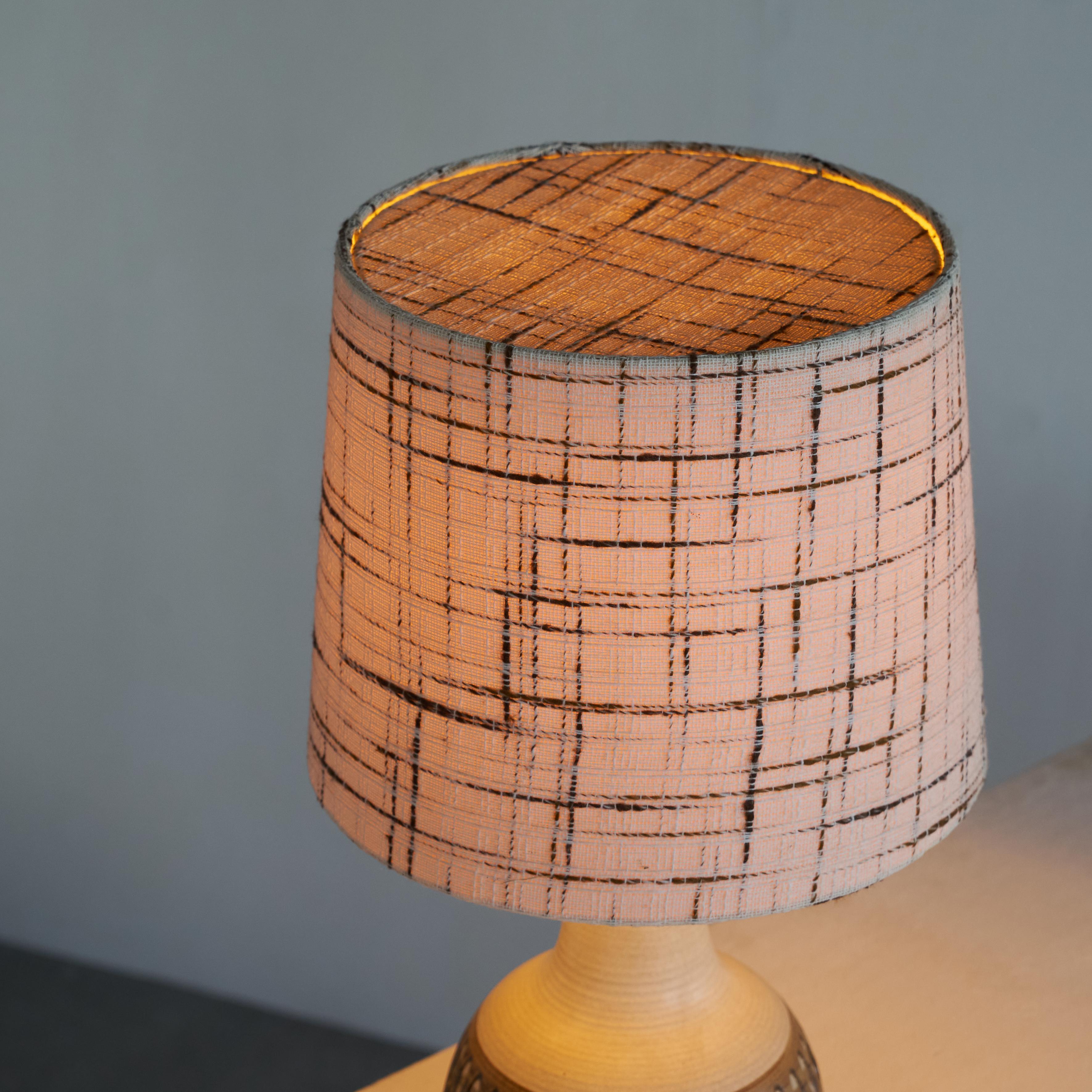 Søholm Stentøj Danish Studio Pottery Table Lamp with Original Shade 1960s For Sale 4
