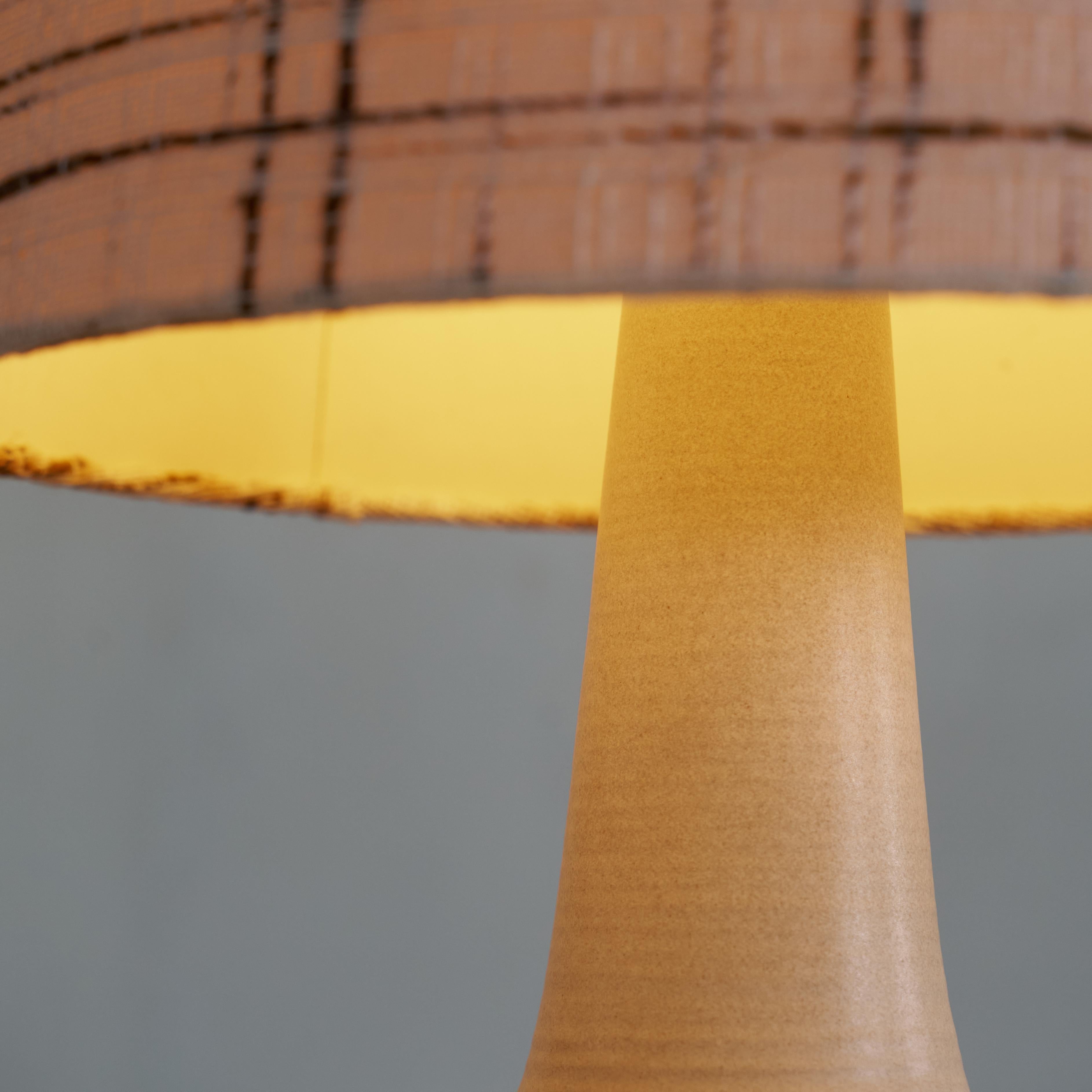 Søholm Stentøj Danish Studio Pottery Table Lamp with Original Shade 1960s For Sale 2
