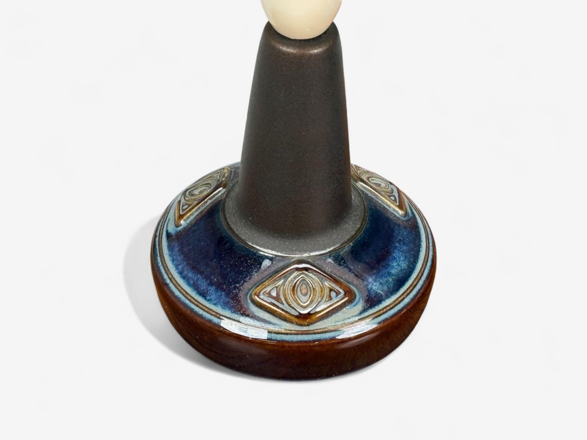 Late 20th Century Søholm Stentøj, Glazed Stoneware, Table Lamps, Denmark, 1970s For Sale