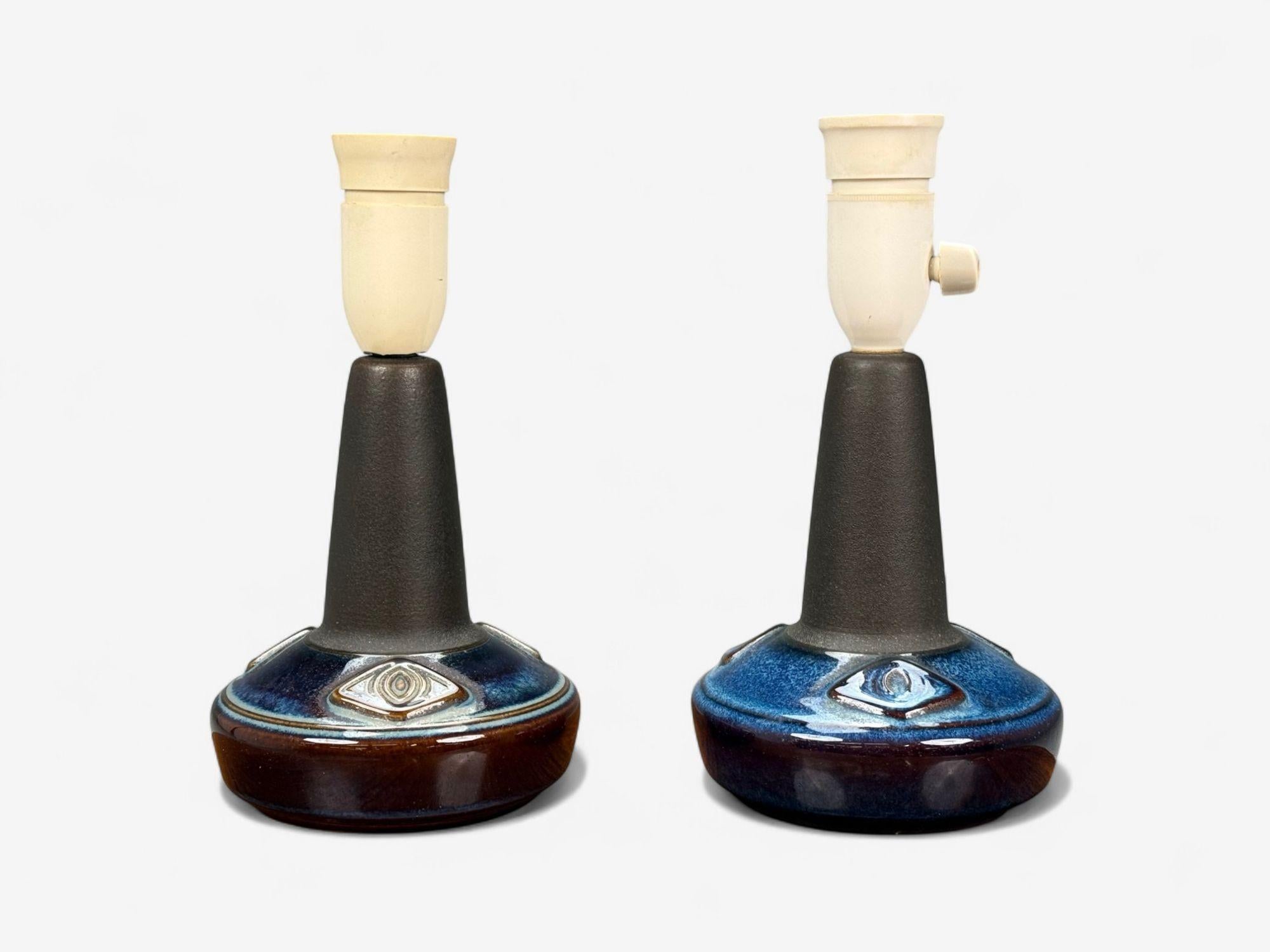 Søholm Stentøj, Glazed Stoneware, Table Lamps, Denmark, 1970s For Sale 2