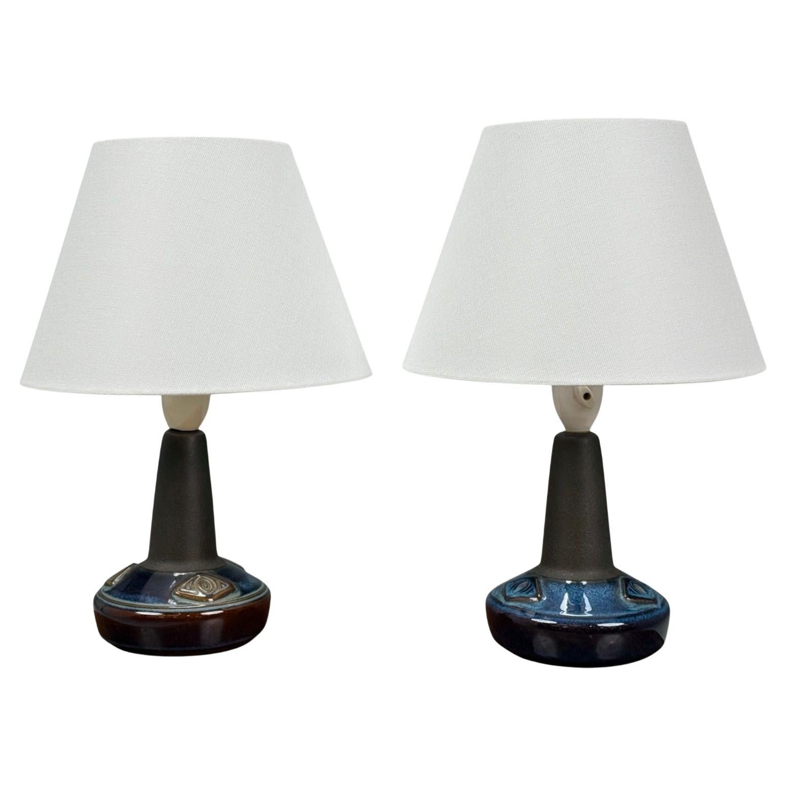 Søholm Stentøj, Glazed Stoneware, Table Lamps, Denmark, 1970s For Sale