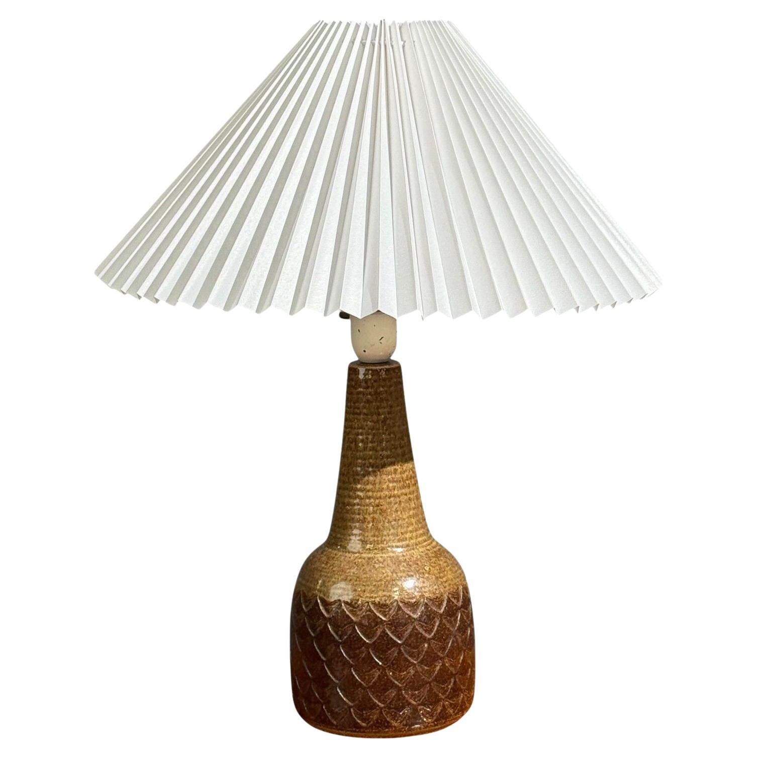 Søholm Stentøj, Table Lamp, Brown Glazed Ceramic, Denmark, 1970s For Sale