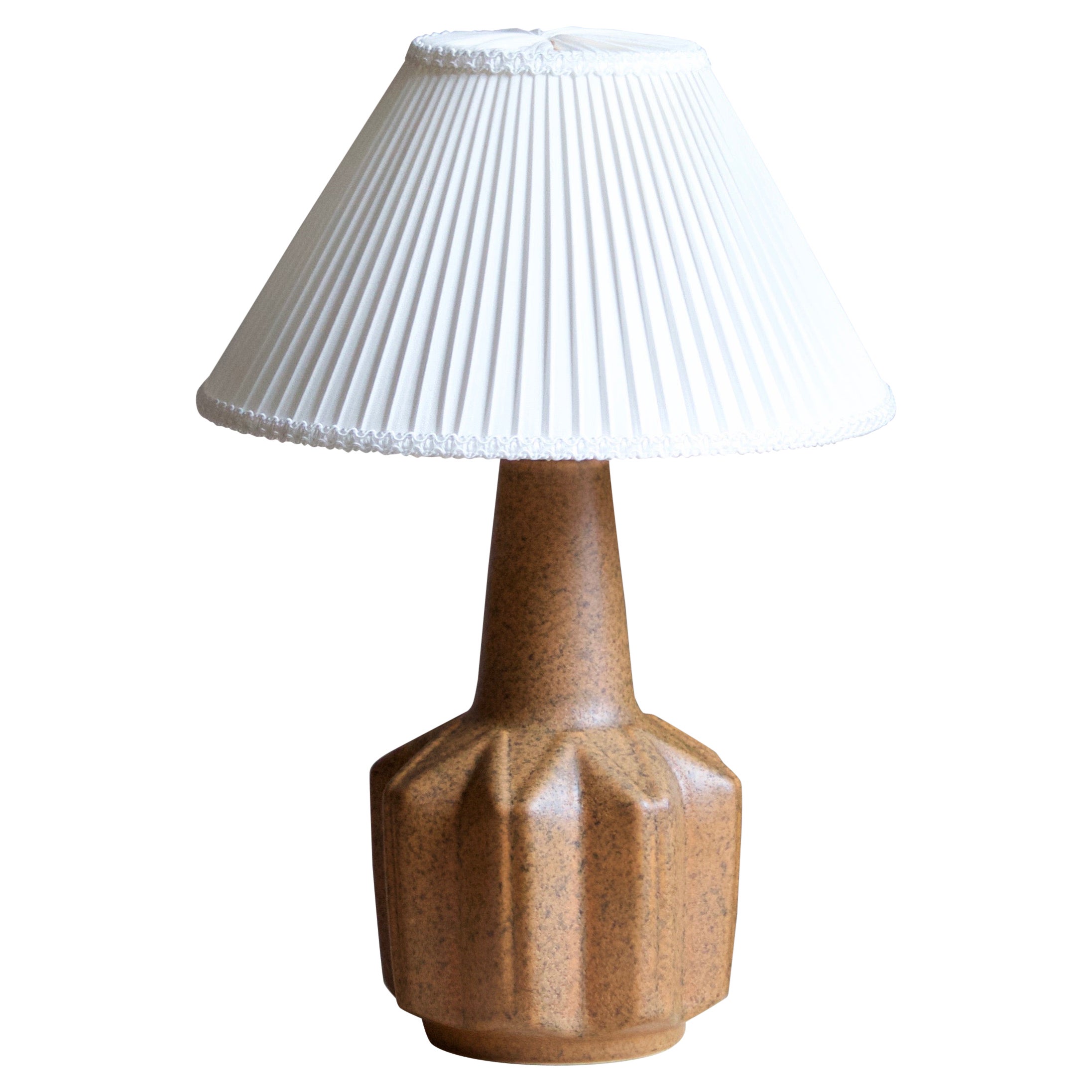 Søholm Stentøj, Table Lamp, Glazed Incised Stoneware, Bornholm, Denmark, 1960s