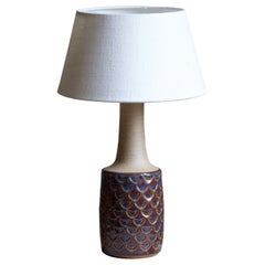 Søholm Stentøj, Table Lamp, Glazed Incised Stoneware, Bornholm, Denmark, 1960s