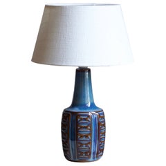 Søholm Stentøj, Table Lamp, Glazed Incised Stoneware, Bornholm, Denmark, 1960s