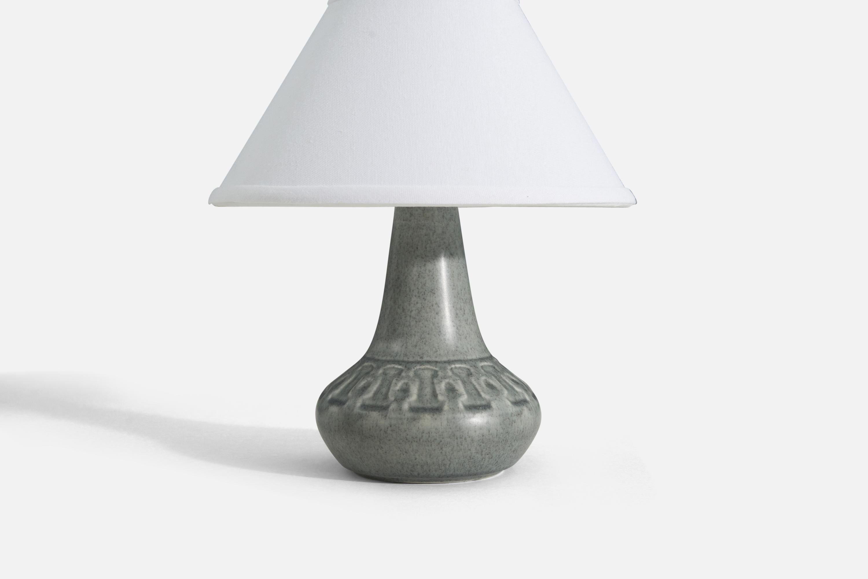 Danish Søholm Stentøj, Table Lamp, Glazed Stoneware, Bornholm, Denmark, 1960s For Sale