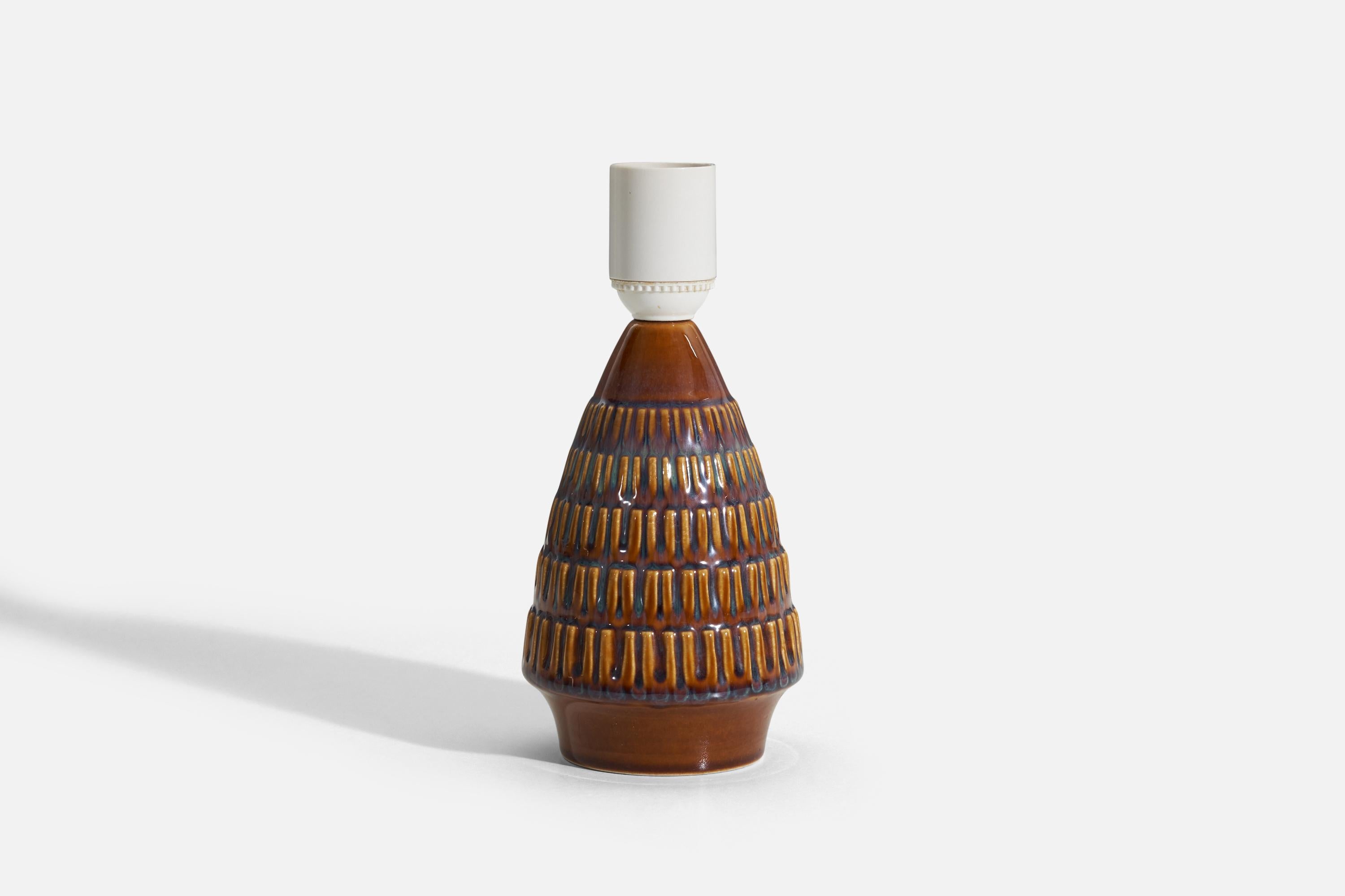 Mid-Century Modern Søholm Stentøj, Table Lamp, Glazed Stoneware, Denmark, 1960s For Sale