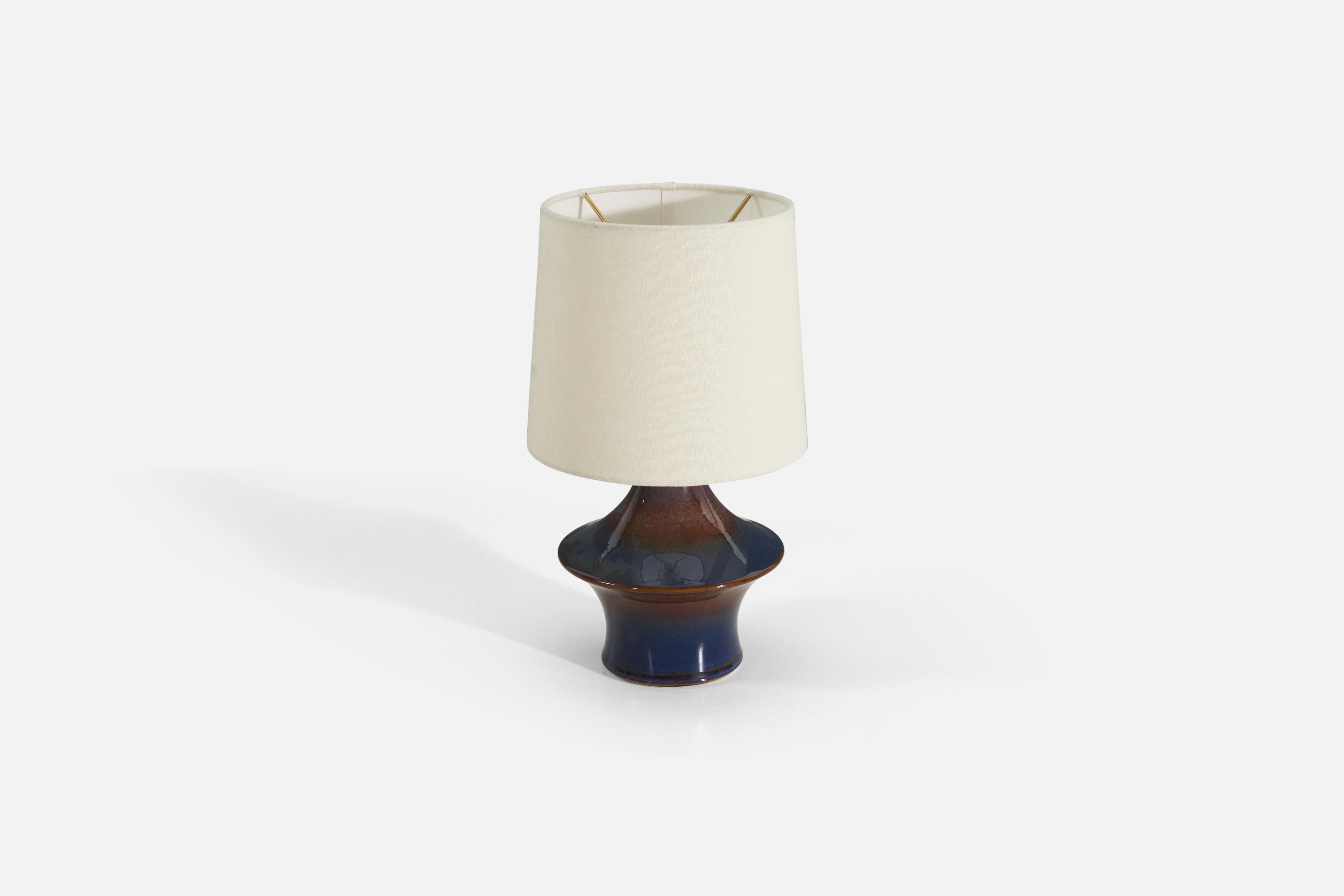 Danish Søholm Stentøj, Table Lamp, Glazed Stoneware, Denmark, 1960s