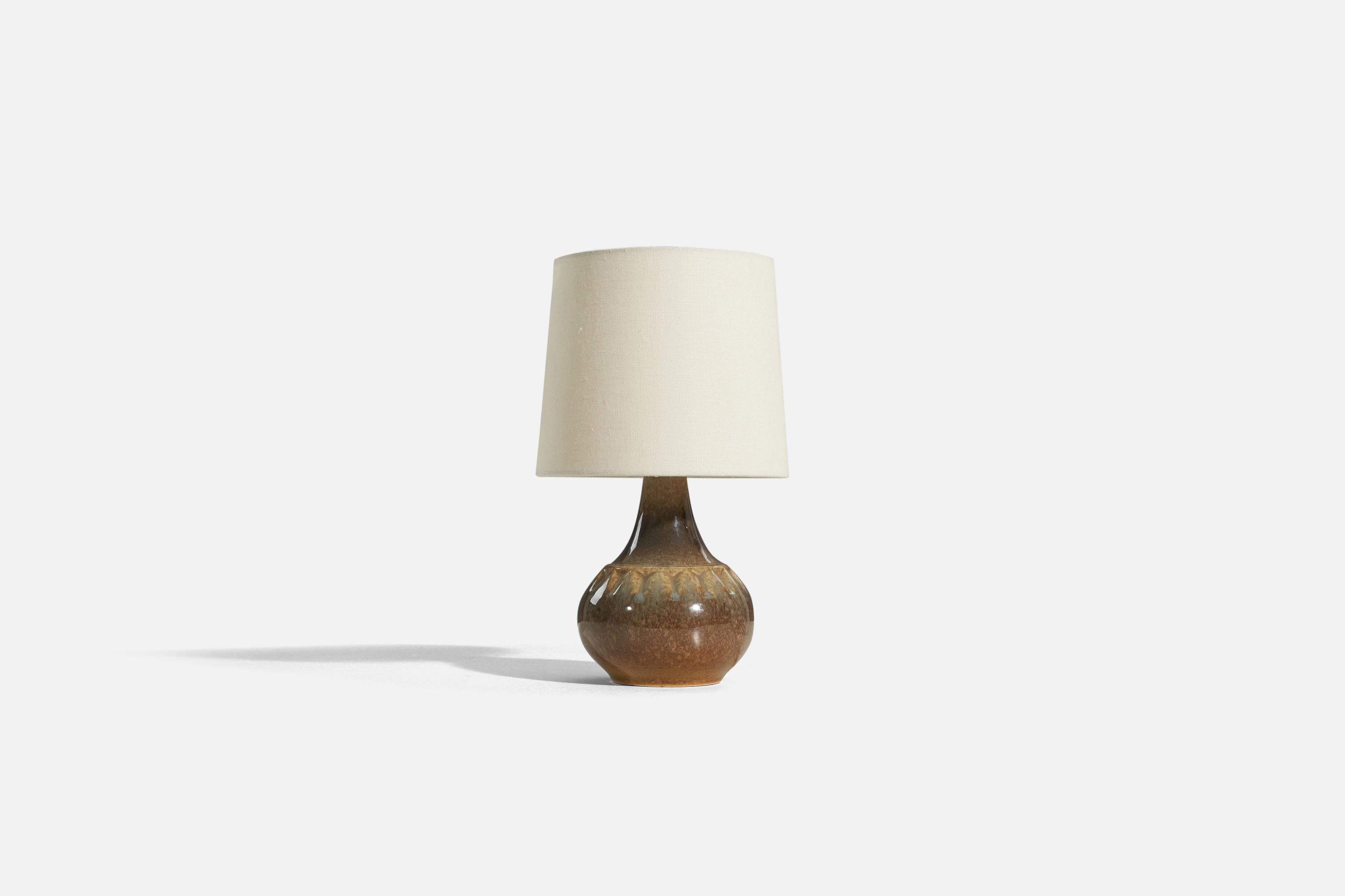 Mid-Century Modern Søholm Stentøj, Table Lamp, Glazed Stoneware, Denmark, 1970s For Sale