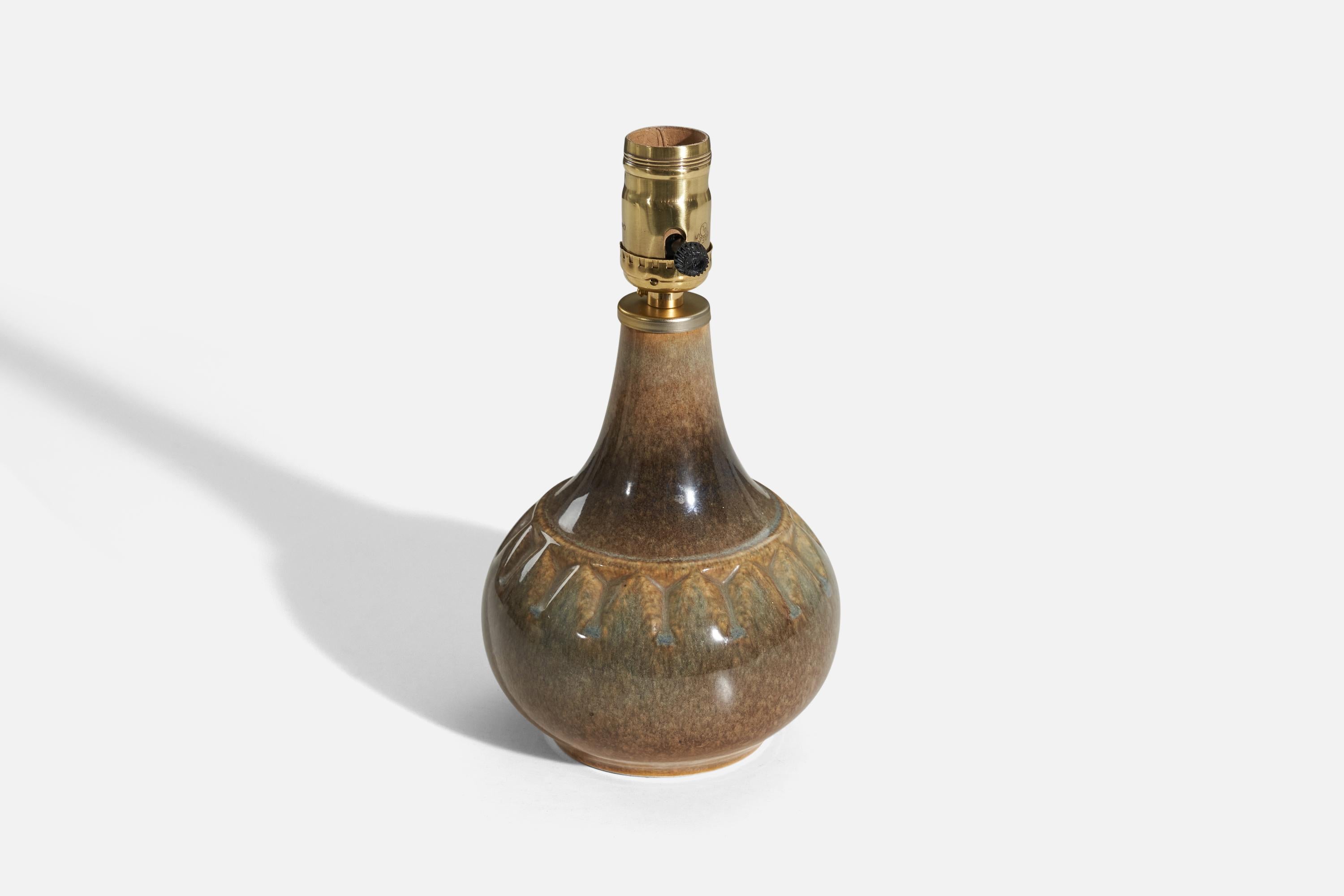 Sholm Stentj, lampe de bureau, grès émaillé, Danemark, 1970 Bon état - En vente à High Point, NC