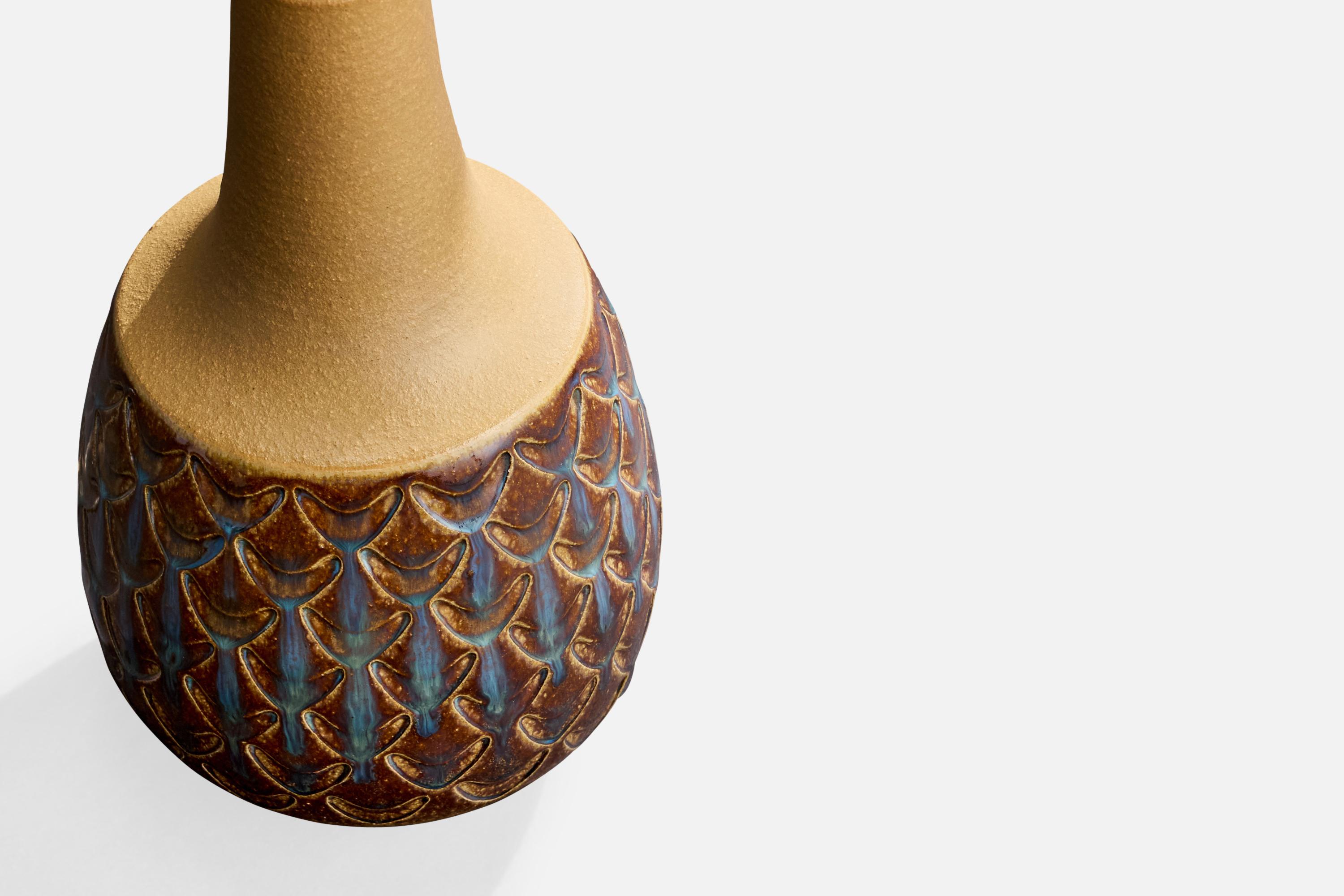 Danish Søholm Stentøj, Table Lamp, Stoneware, Denmark, 1960s For Sale