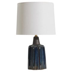 Søholm Stentøj, Lampada da tavolo, Gres smaltato blu, Danimarca, anni '60