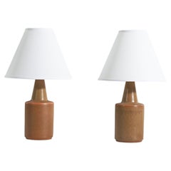 Søholm Stentøj, Table Lamps, Brown Glazed Stoneware, Bornholm, Denmark, 1960s