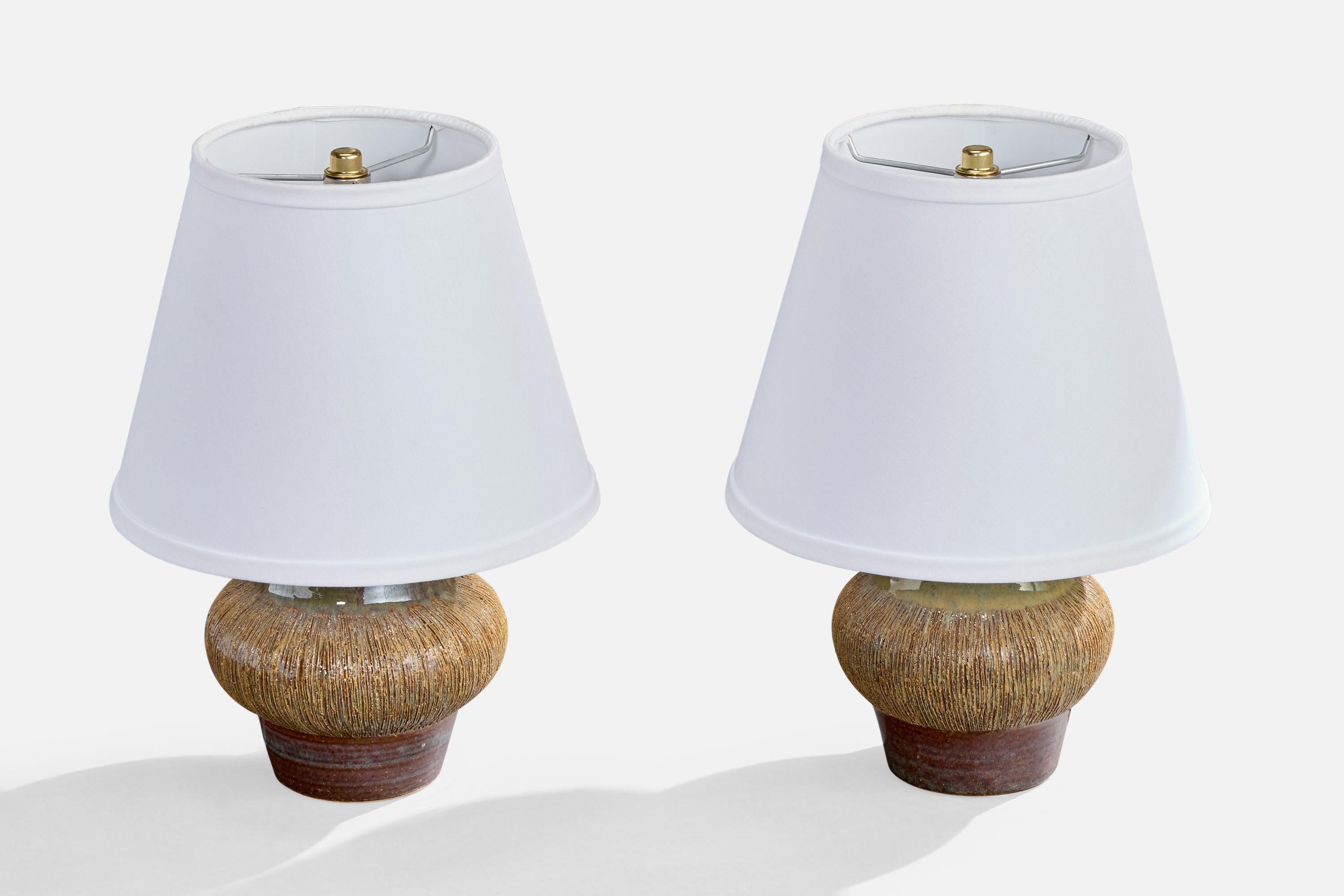 Søholm Stentøj, Lámparas de mesa, Gres, Dinamarca, Década de 1960 Moderno de mediados de siglo en venta