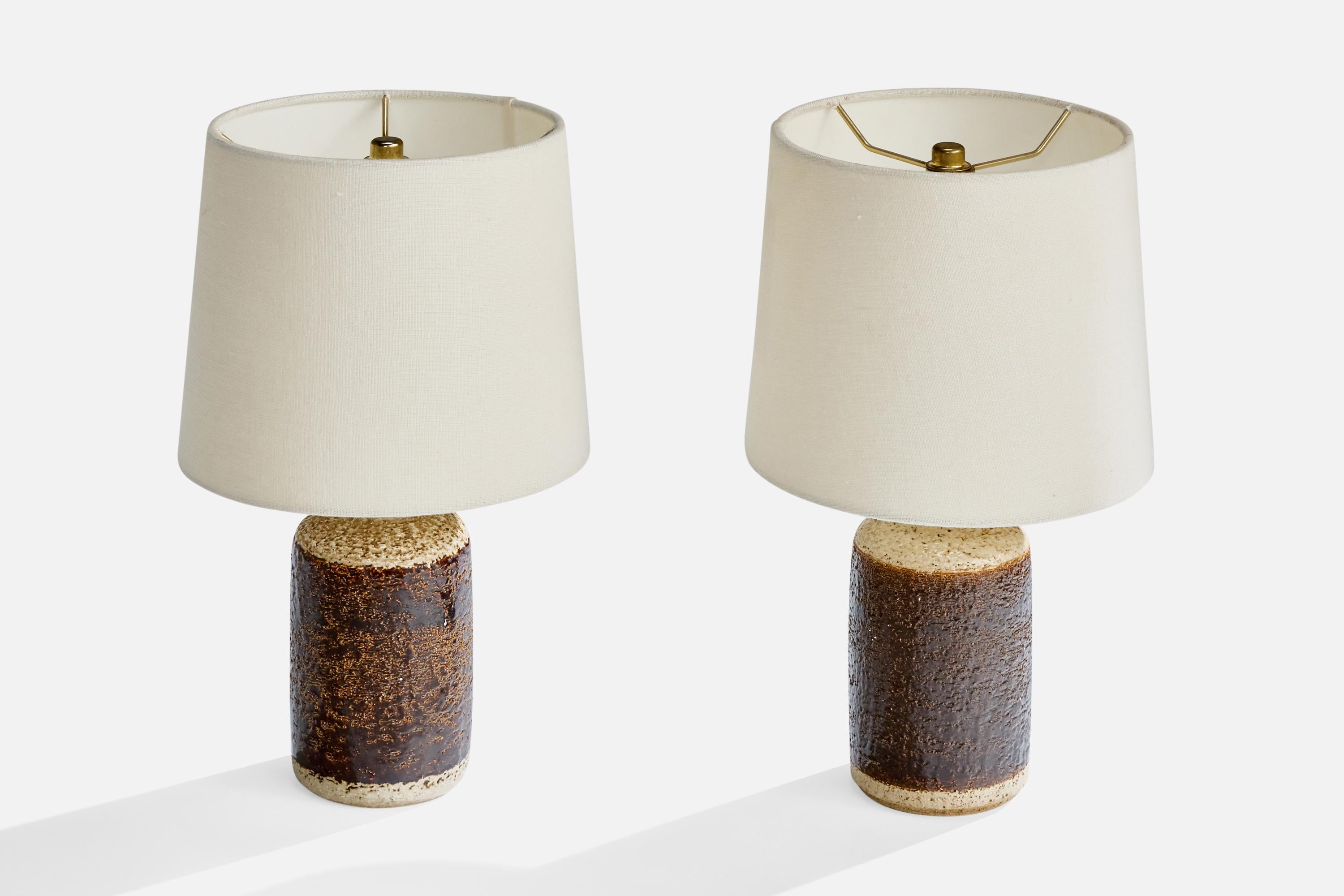 Mid-Century Modern Søholm Stentøj, Table Lamps, Stoneware, Denmark, 1960s For Sale
