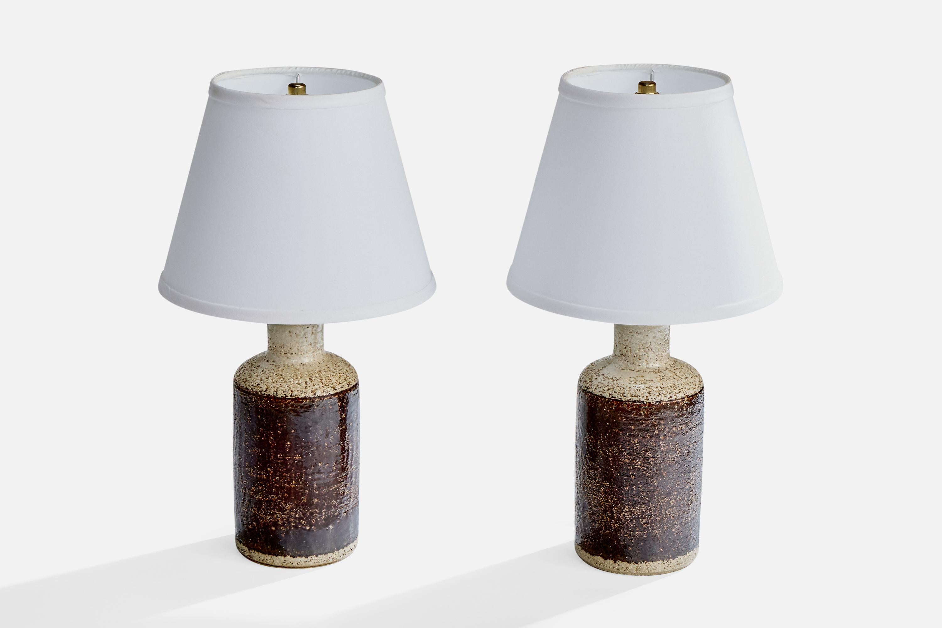 Mid-Century Modern Søholm Stentøj, Table Lamps, Stoneware, Denmark, 1960s For Sale