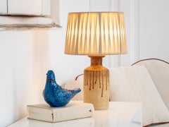 Lampe de table en grès Søholm, Organic Modern, Danemark, années 1960, avec nouvel abat-jour