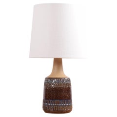 Søholm Table Lamp Blue and Beige with Stripes, Danish Mid-century 1960s