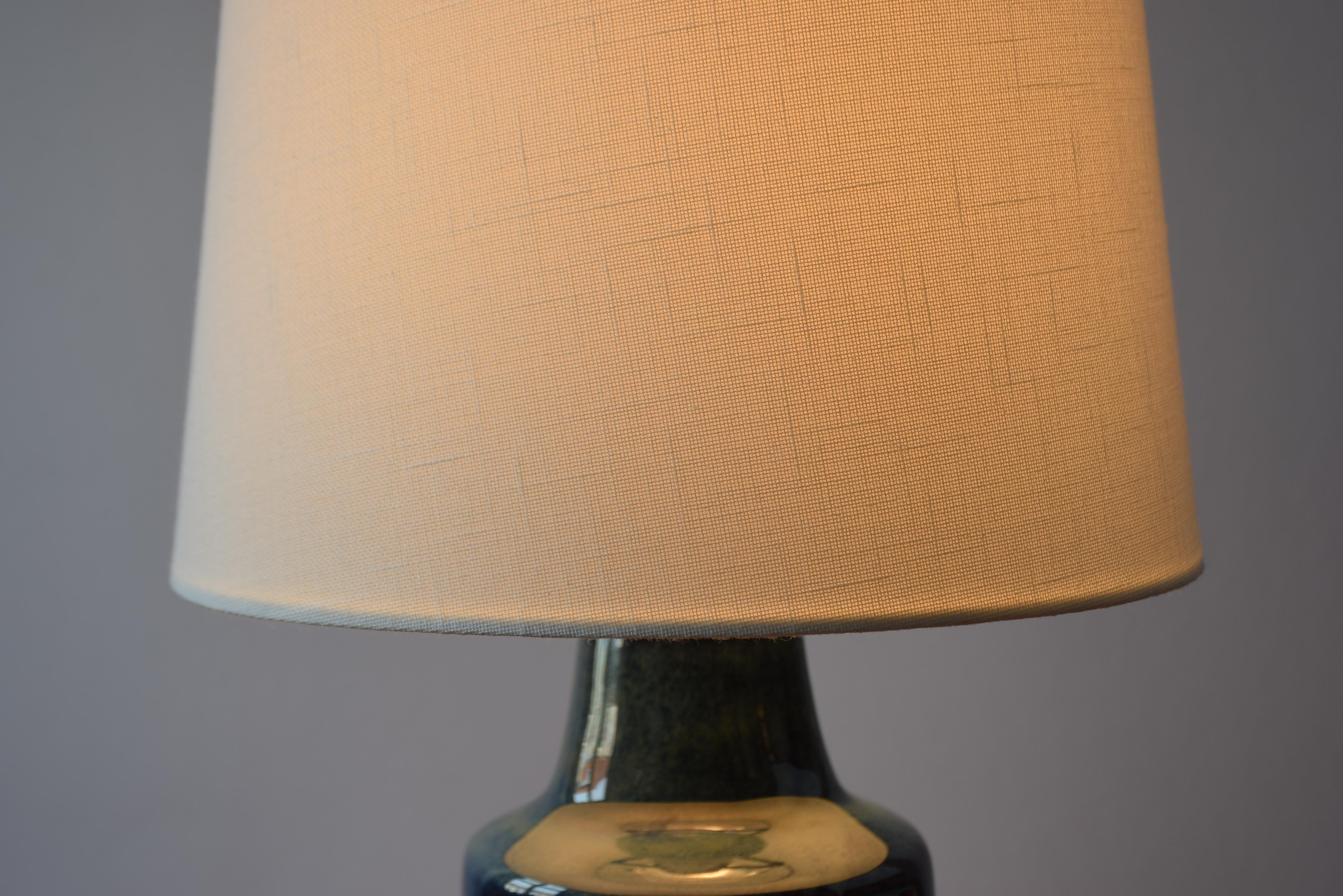 Søholm Table Lamp Dark Blue Brown Dots by Einar Johansen, Danish Modern 1960s For Sale 4