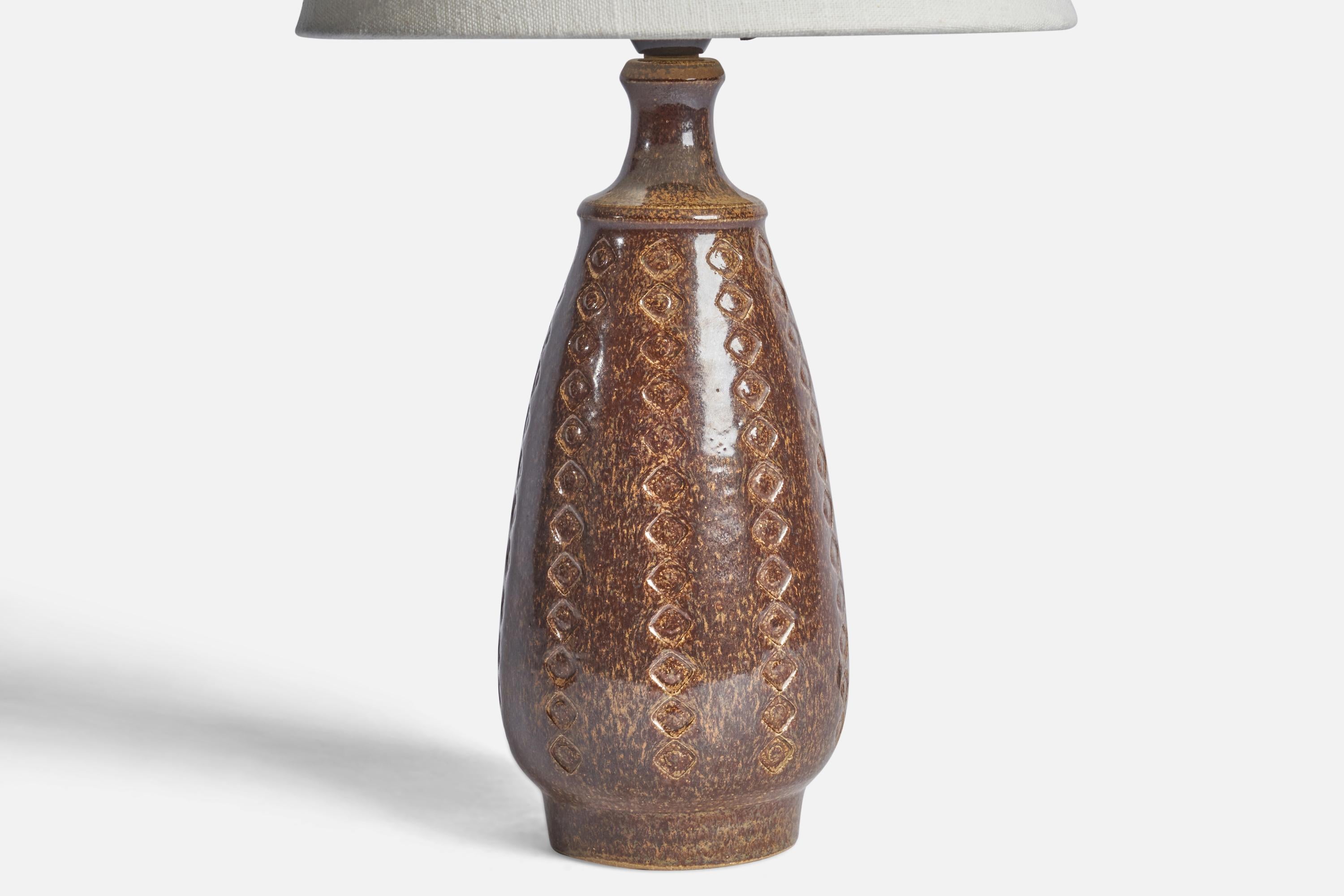 Mid-Century Modern Søholm, Table Lamp, Stoneware, Denmark, 1960s For Sale