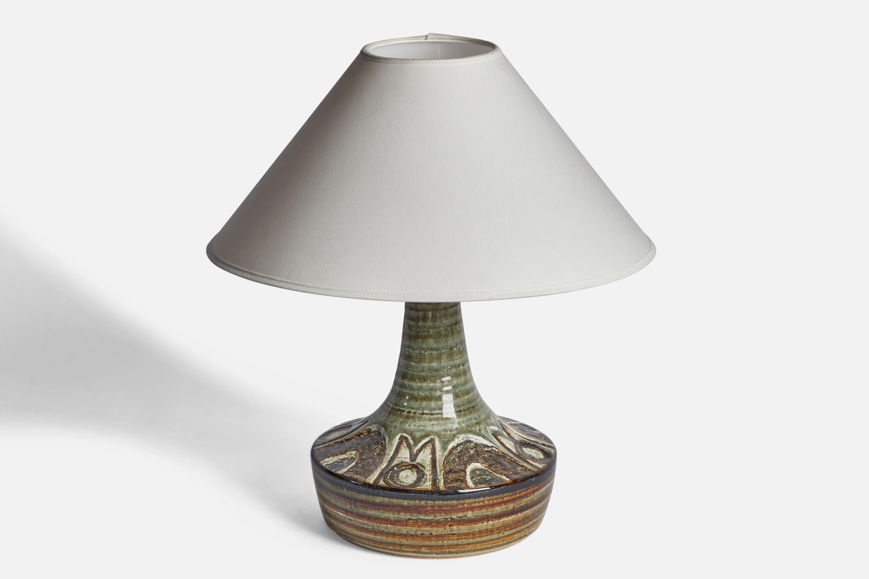 Mid-Century Modern Søholm, Table Lamp, Stoneware, Denmark, 1960s For Sale