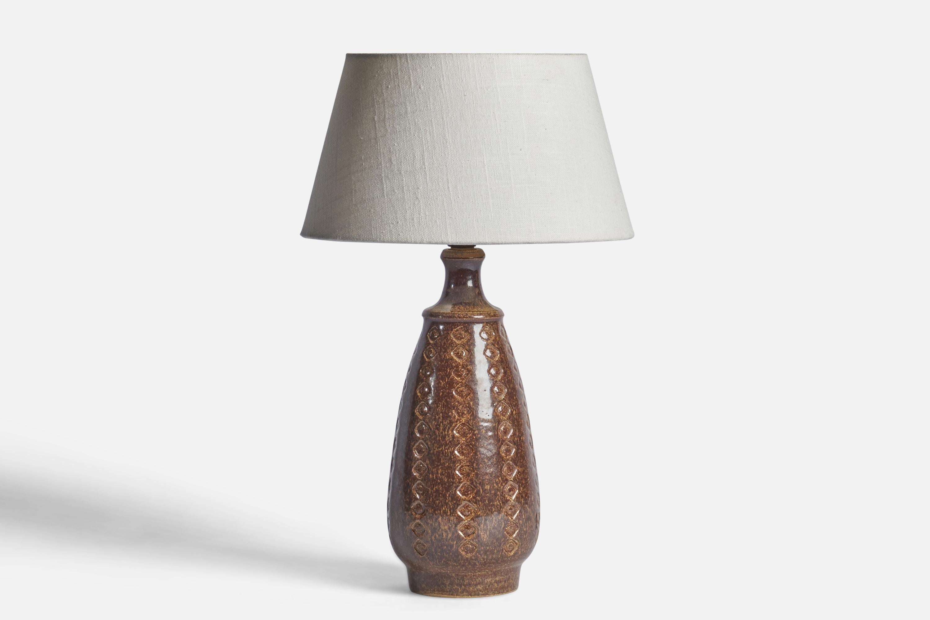 Søholm, Table Lamp, Stoneware, Denmark, 1960s In Good Condition For Sale In High Point, NC