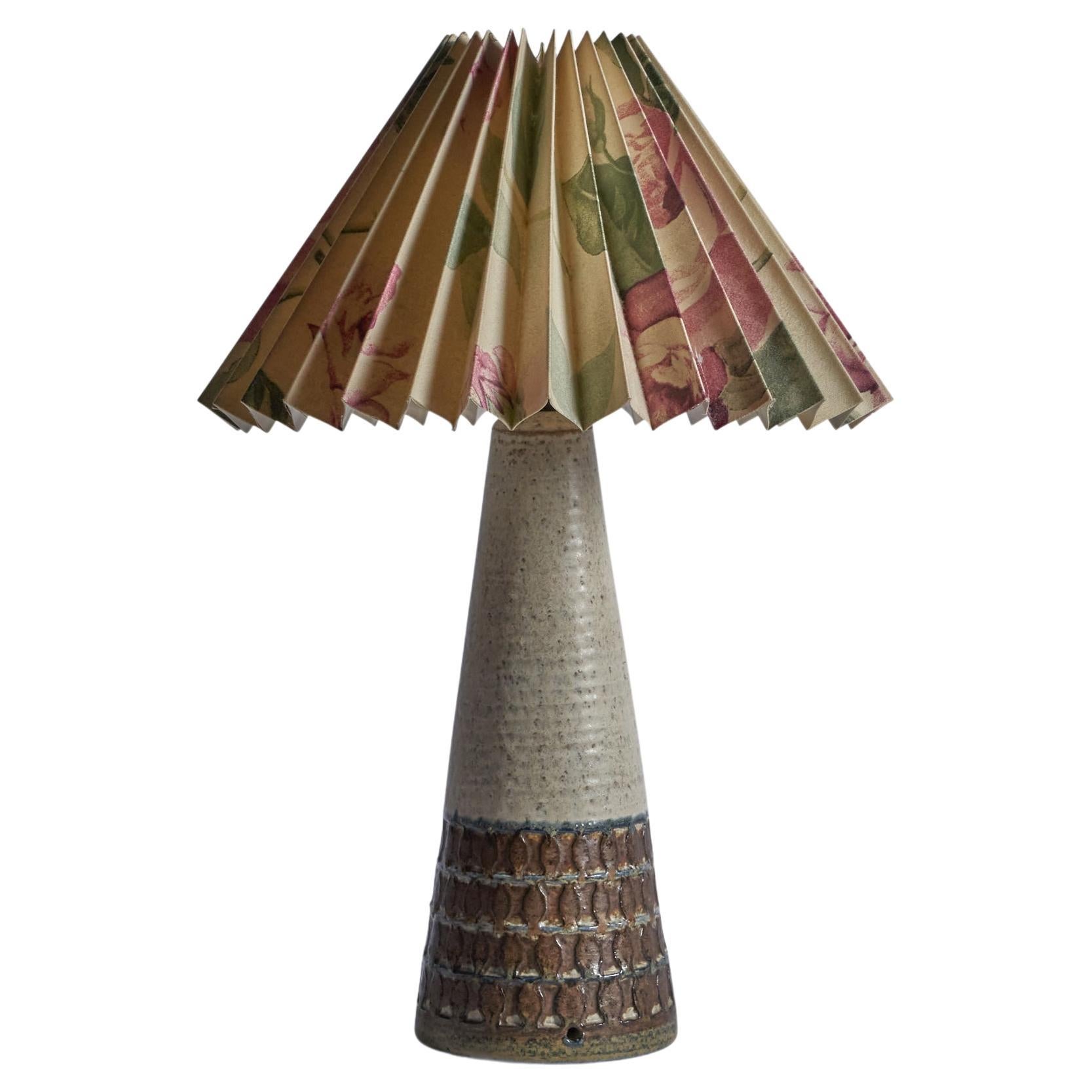 Søholm, Table Lamp, Stoneware, Paper, Denmark, 1960s For Sale