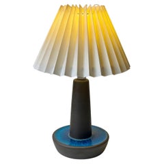 Søholm Table Lamp with Blue Glaze by Einar Johansen, 1960s